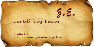 Zorkóczy Emese névjegykártya