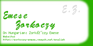 emese zorkoczy business card